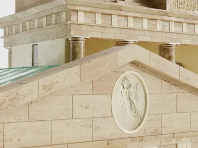 Brandenburg Gate in Berlin np1 Low-poly 3D model