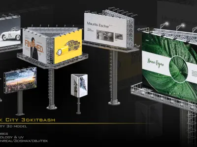 New York City Buildings & Street Environment 3D Asset Kitbash Pack