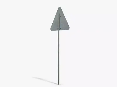 Slippery Road Sign Low-poly 3D model