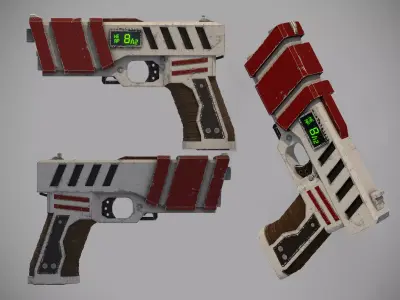sci-fi pistol Low-poly 3D model
