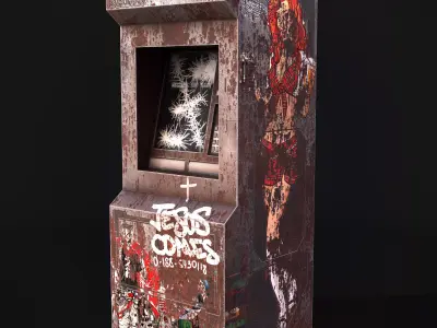 rusty atm Low-poly 3D model