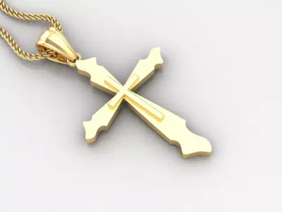 Light Gold 18K Cross Pendant 2CP020 3D print model