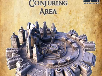 Necromancer Conjuring Area Tabletop Terrain 28 MM 3D print model