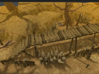 Casual Tiny Environment - Wasteland Set Low-poly 3D model