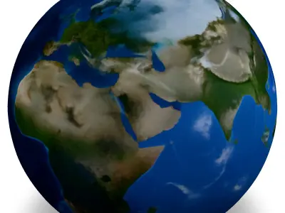 Realistic Earth 3D Model North America Low-poly 3D model