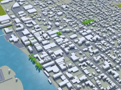 Wilmington North Carolina USA 25km Low-poly 3D model