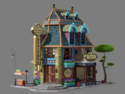 Cartoon House 04 3D model