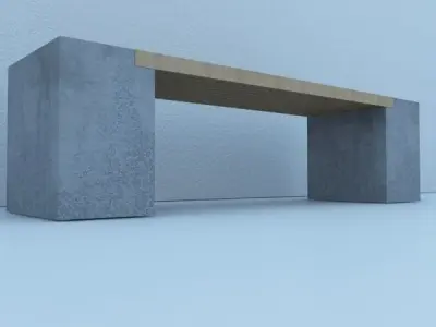 Street Bench Modern 3D model