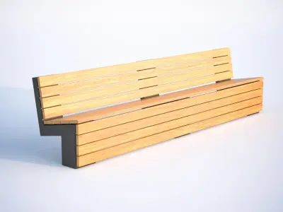 Bench with wooden panels 3D model