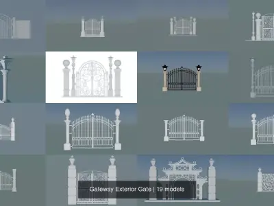 Gateway Exterior Gate 3D Model Pack