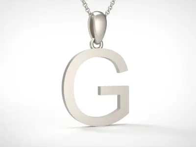 Model 608 Classic Initial Light G Letter 3D print model