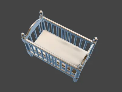 Miniature Baby Crib 3D Model STL Ready to Print 3D print model