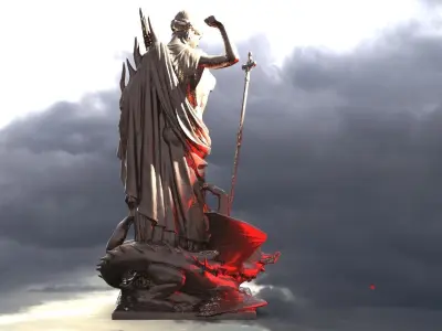 Medieval Angel slaying Dragon 1 3D model