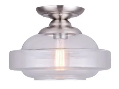 Gideon 1 - Light Simple Schoolhouse Semi Flush Mount - 2 Colour Free 3D model