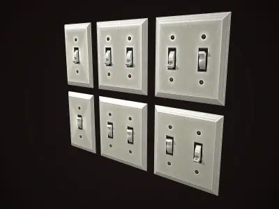 LIGHT SWITCH CARTOON STYLIZED Low-poly 3D model