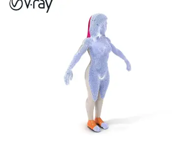 Futuristic Female Character Model Pack Low-poly 3D model