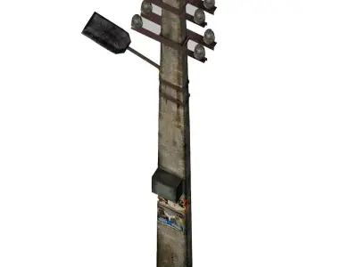 Street light lowPoly model Low-poly 3D model