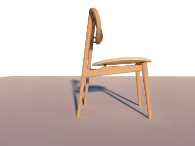 Modern Wooden Dining Chair Clean and Real Scale 3D model