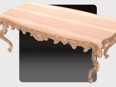 Carved dinner table for CNC 04 3D model