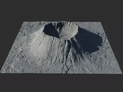 Landscape Environment Volcano 4 Low-poly 3D model
