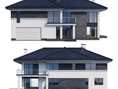 Modern house v80 with Blender file 3D model