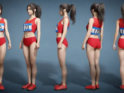 Original Track and Field athletes 3D model