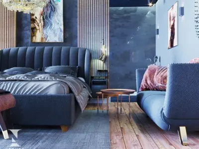 Bathroom Interior Scene for 3DMax and Corona Renderer Low-poly 3D model