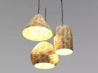 Group of weed basket lightings Free low-poly 3D model