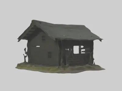 Creepyforestcabinm 1 Low-poly 3D model