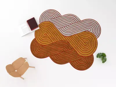 Tresse rug with coffee cup 3D model
