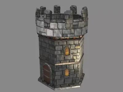 Free Low Poly Game Asset - Battle Tower Free low-poly 3D model