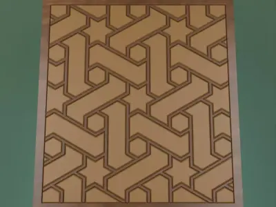 Demerdash Mosque geometric pattern door panel 3D print model