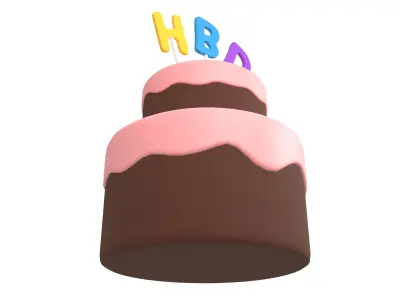 Birthday Cake v1 003 Low-poly 3D model