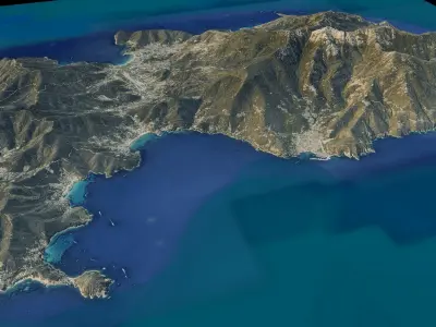 Elba Island 3d model terrain Low-poly 3D model
