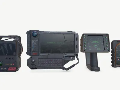 Communicators device with light Low-poly 3D model