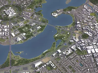 Canberra - 3D City Model Low-poly 3D model
