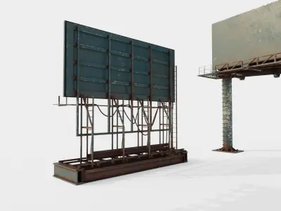 street advertisement billboard with 4k pbr game ready Low-poly 3D model