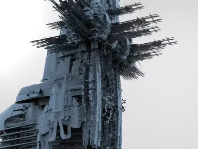 Cyberpunk Mega City Docks Tower 2  3D model