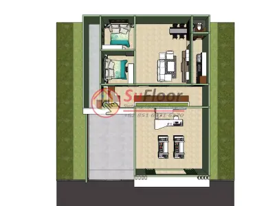 House 11x15m code 580 - Sketchup 3D model 3D model 3D model
