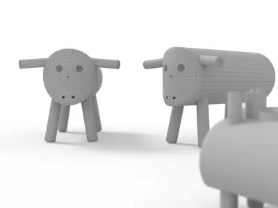 Richter Spielgerate Sheep Mouse standing Playground Wooden 3D model