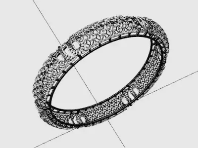 1535 Loop-Filigree Bangle 16gm 3D print model