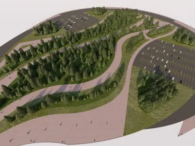 public park-Private Park Landscape Urban 3D model