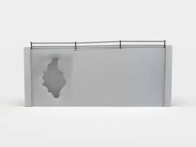 Wall fragment Low-poly 3D model