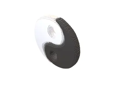 Voxel Taiji v2 001 Low-poly 3D model