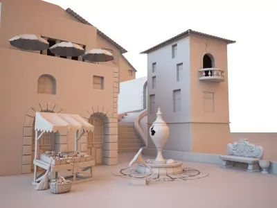 Stage objects Low-poly 3D model