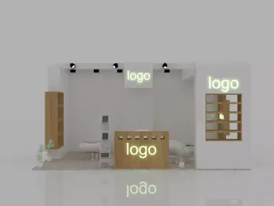 stand 5 exhibition with logo 3D model