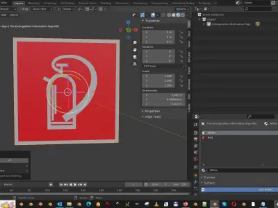 Extinguisher-Information-Sign Free low-poly 3D model