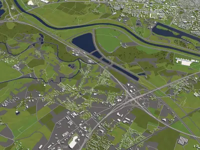 Zagreb Croatia 50x50km 3D model