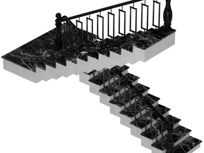 Marble Stairs 3D model