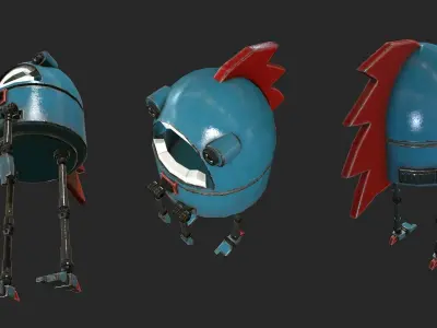 Silly Robot Low-poly 3D model